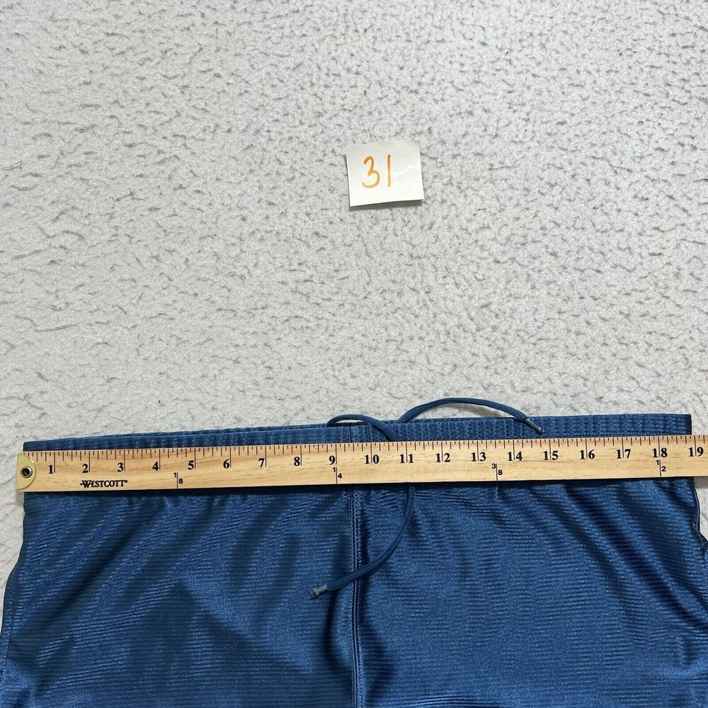 Tek Gear Men's Medium Shiny Silky Athletic Drawstring Blue Shorts 10" Inseam - Picture 8 of 10